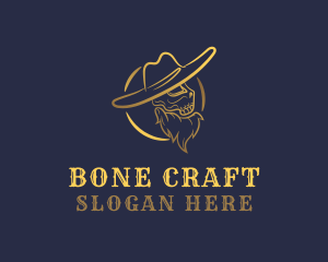 Skeleton - Cowboy Hat Skull logo design