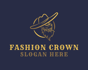 Hat - Cowboy Hat Skull logo design