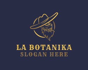 Wild West - Cowboy Hat Skull logo design