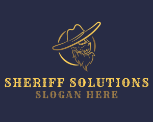 Sheriff - Cowboy Hat Skull logo design