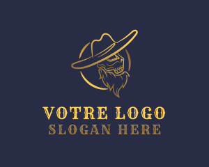 Cowboy Hat Skull logo design