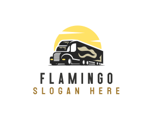 Logistic Trailer Vehicle Logo