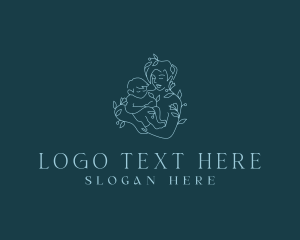 Postnatal - Floral Maternity Child logo design