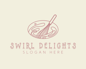 Swirl Baking Whisk logo design