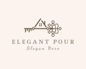 Elegant House Key logo design