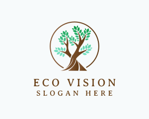 Green Leaf Tree logo design