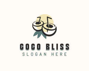 Coconut Juice Drink logo design