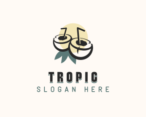 Coconut Juice Drink logo design