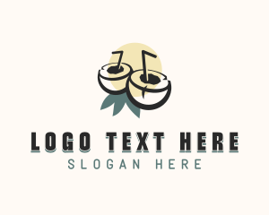 Tropical - Coconut Juice Drink logo design