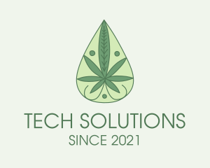Herbal - Green Weed Oil logo design