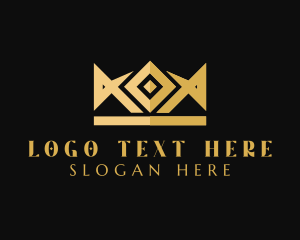 Elegant - Golden Diamond Crown logo design