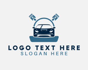 Worker - Piston Car Auto Repair logo design