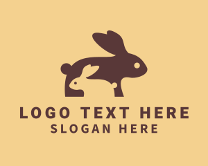 Rabbit Logo Design Comany Brand Yellow Stock Vector (Royalty Free)  2333377017