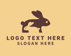 Silhouette - Pet Rabbit Animal logo design