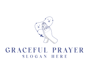 Religious Prayer Rosary logo design