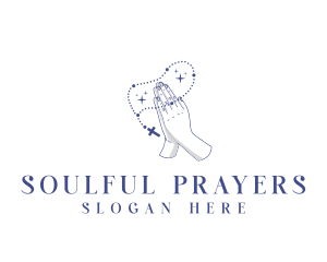 Religious Prayer Rosary logo design