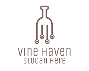 Brown Wine Circuit logo design