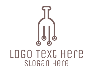 Technology - Brown Wine Circuit logo design