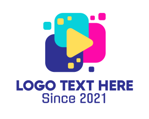 Player - Digital Play Button logo design