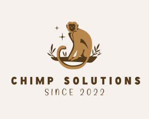 Chimpanzee - Jungle Wild Monkey logo design