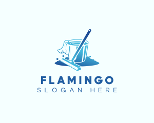 Mop - Cleaning Mop Station logo design