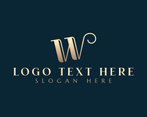 Calligraphy - Elegant Antique Decor Letter W logo design