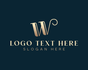 Gradient - Elegant Antique Letter W logo design