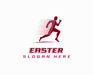 Marathon - Fast Sprinting Athlete logo design