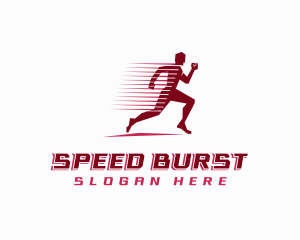 Sprinting - Fast Sprinting Athlete logo design