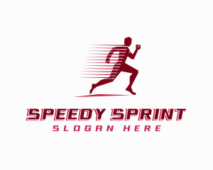 Fast Sprinting Athlete logo design