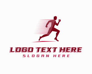 Run - Fast Sprinting Athlete logo design