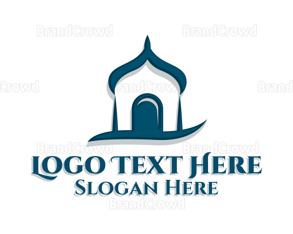 Blue Islam Mosque Logo