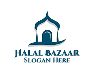 Blue Islam Mosque logo design