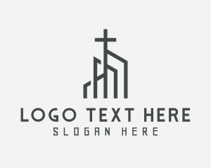 Grey - Gray Cross Preaching logo design
