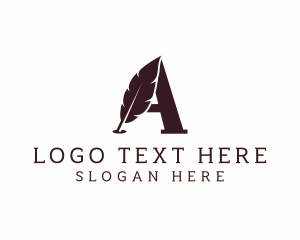 Blogger - Feather Pen Publisher logo design