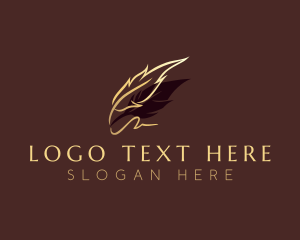 Poetry - Feather Quill Calligraphy logo design