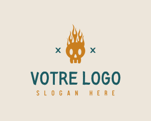 Urban Skull Fire Logo