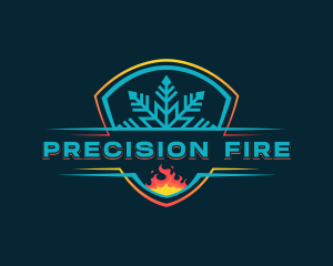 Thermal Snowflake Fire logo design