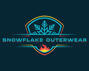 Thermal Snowflake Fire logo design