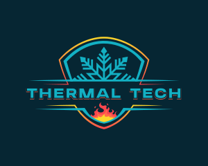 Thermal Snowflake Fire logo design