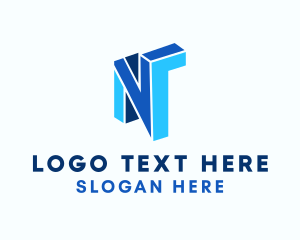 Isometric - Geometric 3D Letter N Company logo design