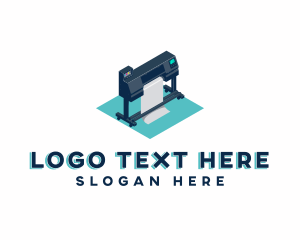 Printing Press - Large Printer Machine logo design