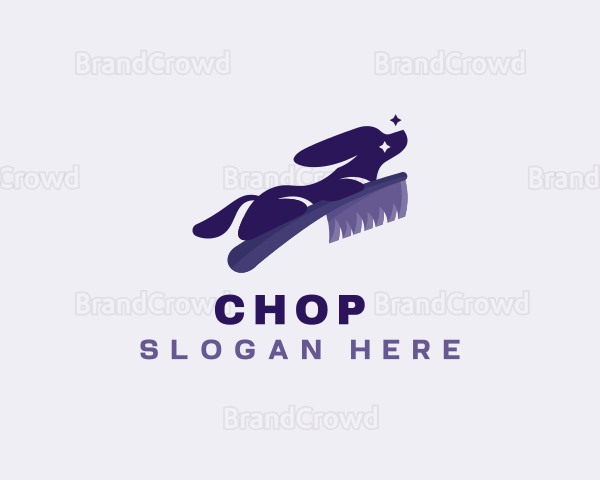 Dog Grooming Brush Vet Logo