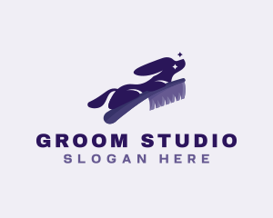 Groom - Dog Grooming Brush Vet logo design