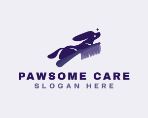 Dog Grooming Brush Vet logo design