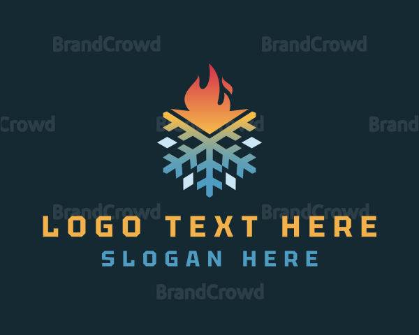 Thermal Snowflake Flame Logo