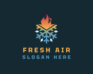 Thermal Snowflake Flame logo design