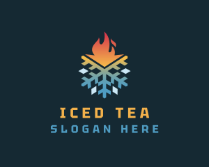 Thermal Snowflake Flame logo design