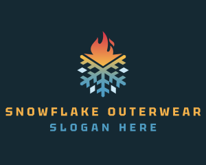 Thermal Snowflake Flame logo design