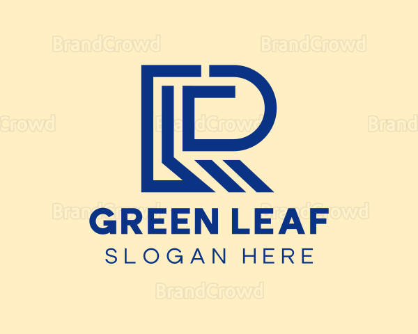Modern Blue Letter R Logo